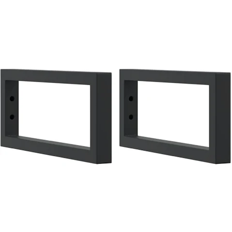 VidaXL 2 Piece Black Rectangular Steel Shelf Brackets for Washbasin - 15 x 35cm