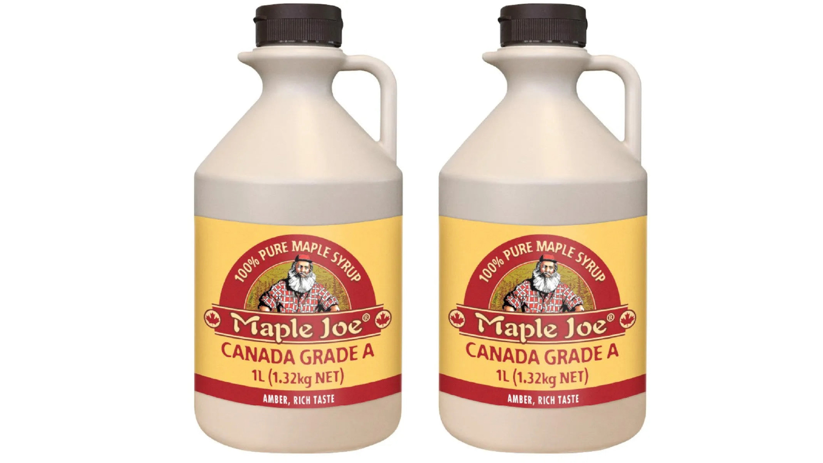 Maple Joe 2 Pack Bulk Bottle Amber Maple Syrup 100% Pure Canada - 1L 
