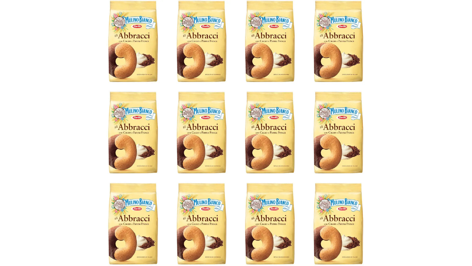 Mulino Bianco 12 Pack Bulk 350g Abbracci Biscuits 