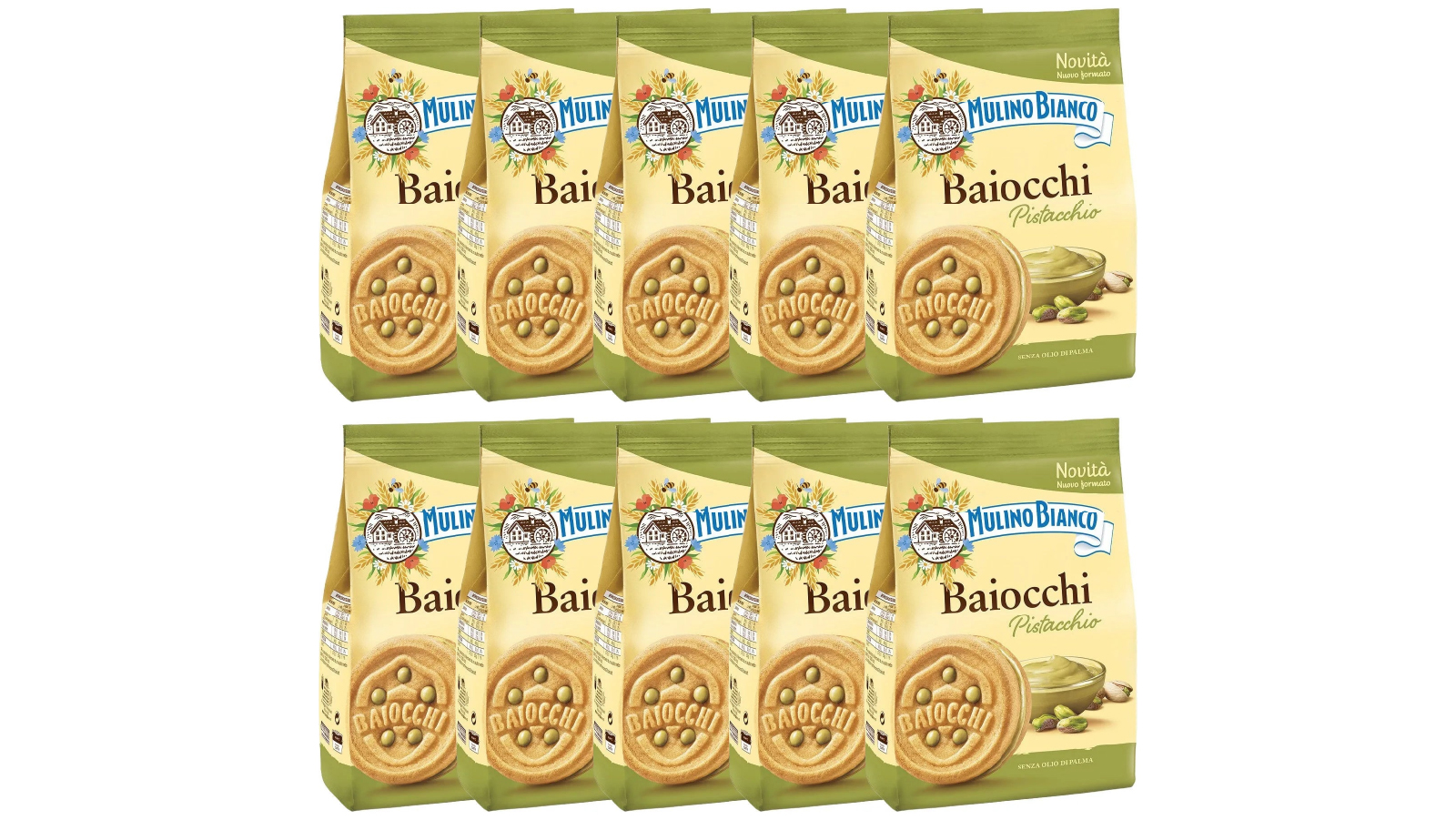 Mulino Bianco 10 Pack Bulk 240g Baiocchi Pistachio Biscuits