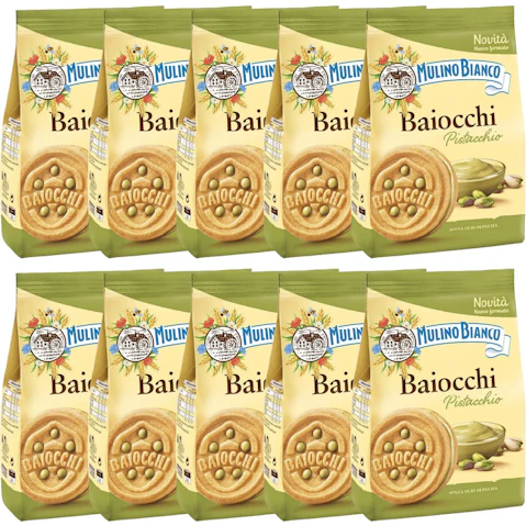Mulino Bianco 10 Pack Bulk 240g Baiocchi Pistachio Biscuits
