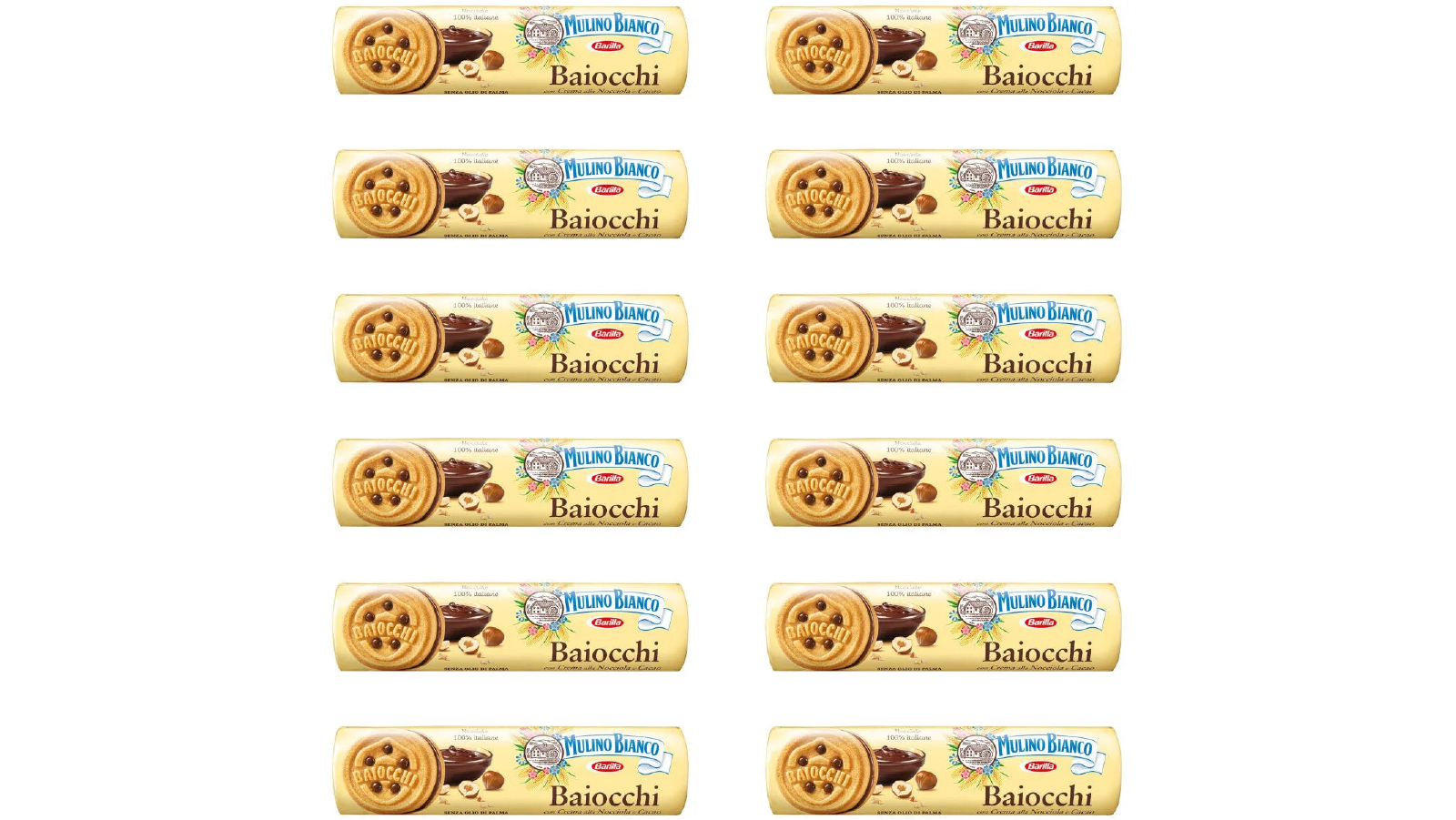 Mulino Bianco 12 Pack Bulk 168g Baiocchi Biscuits 