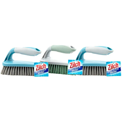 Zilch 3 Pack of 135g Brush Iron Scrub with Soft Handle - Assorted Colors
