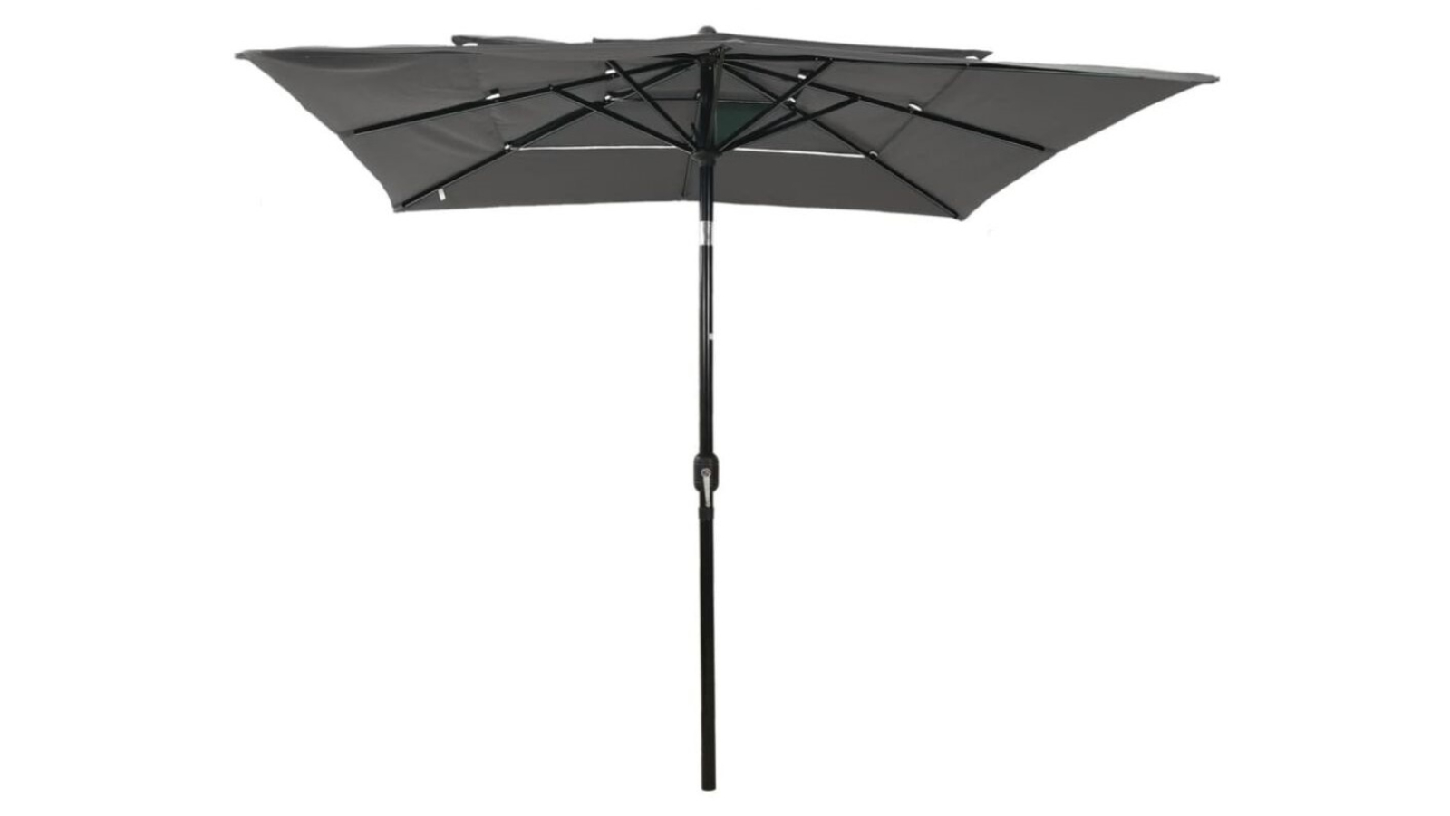 ShadeBloom 3-Tier Aluminium Pole Outdoor Umbrella - Grey