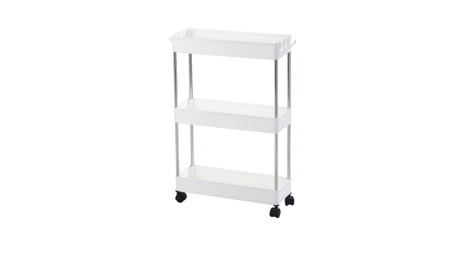 Sherwood Home 3 Tier Storage Organiser White - 40x12.5x60cm