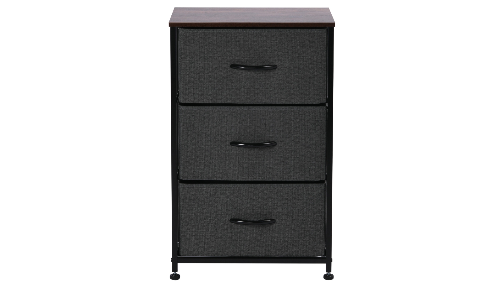 Sherwood Luna 3-Drawer Fabric Home Dresser - Charcoal