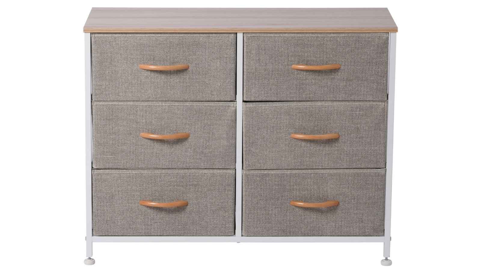 Sherwood Luna 6-Drawer Fabric Home Dresser - Cream