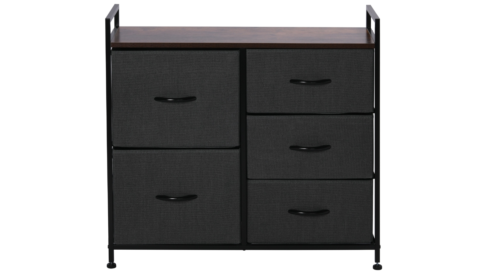 Sherwood Luna 5-Drawer Fabric Home Dresser - Charcoal