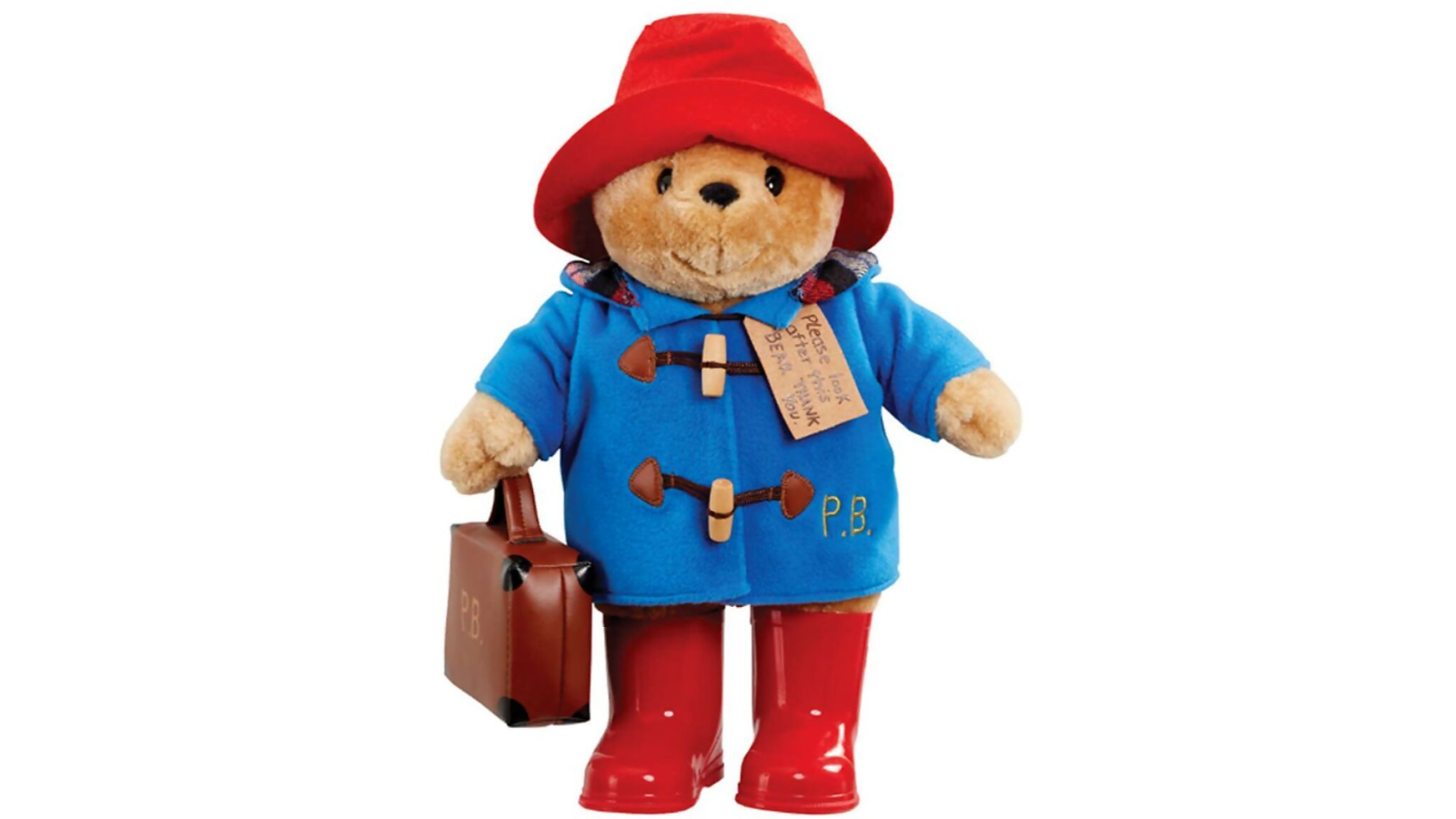 Paddington Bear with Boots Embroidered Coat and Suitcase - 34cm