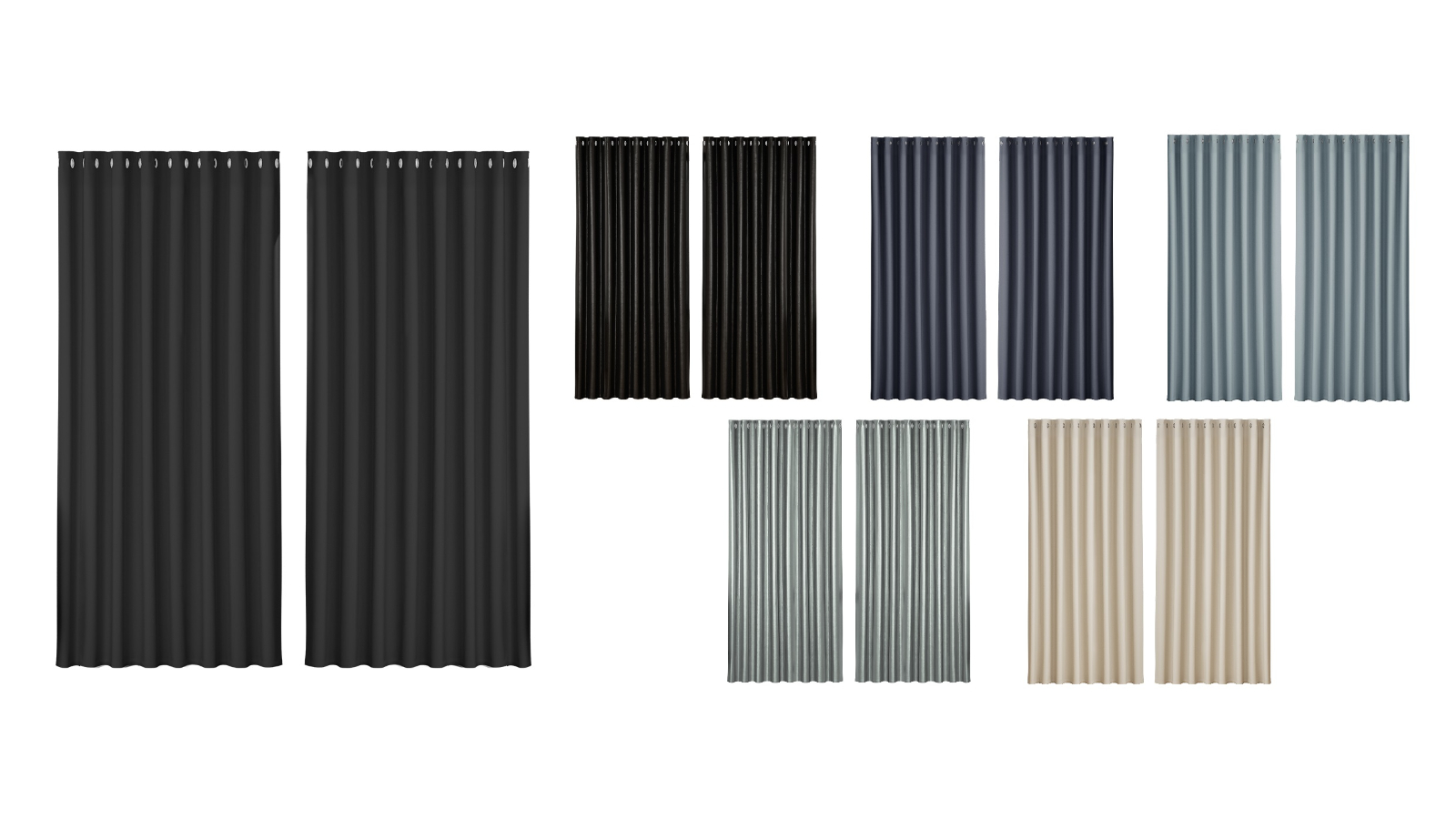 Artiss 2 Piece 300 x 230cm Eyelet Blockout Curtain