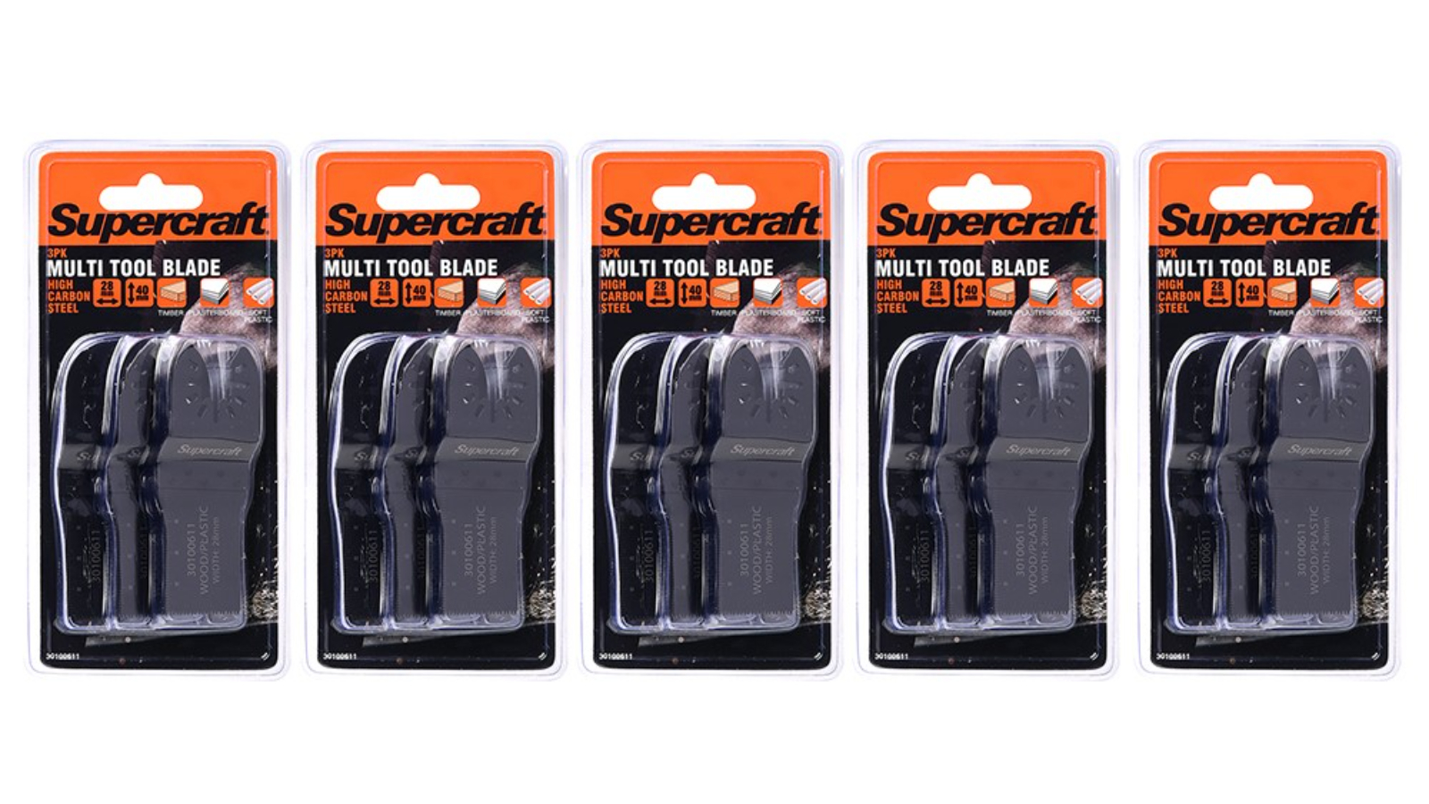 Supercraft 5x3 Piece Multi Tool Blade - 4cm