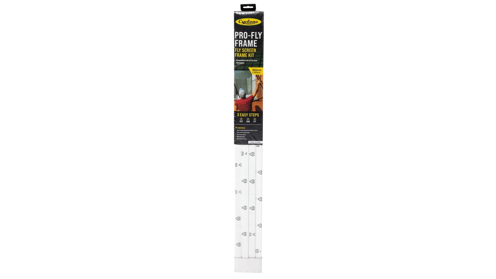 Cyclone 90cm Pro Fly Screen Frame Kit - White | Harvey Norman