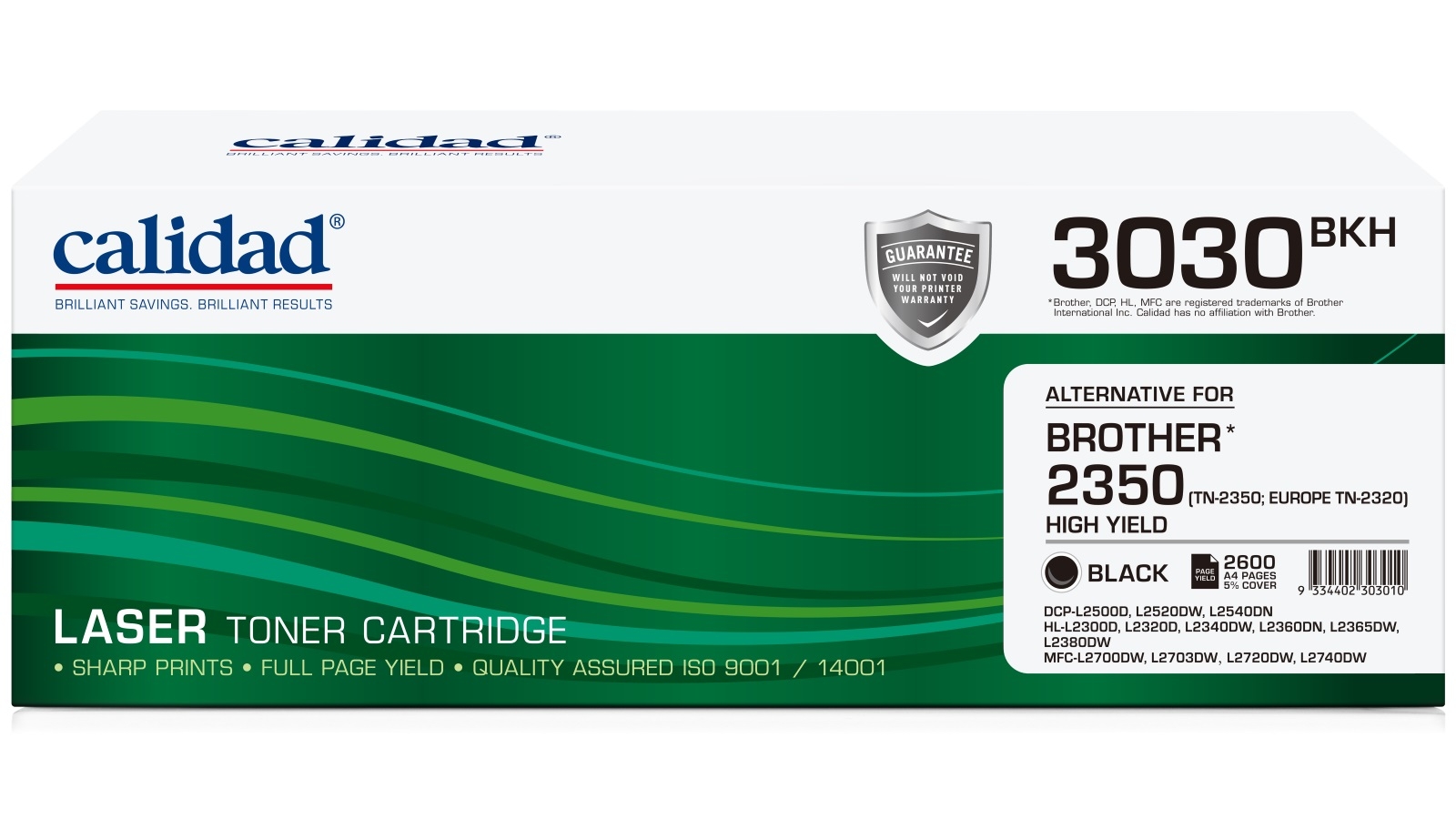 Calidad Brother TN-2350 Ink Cartridge - Black