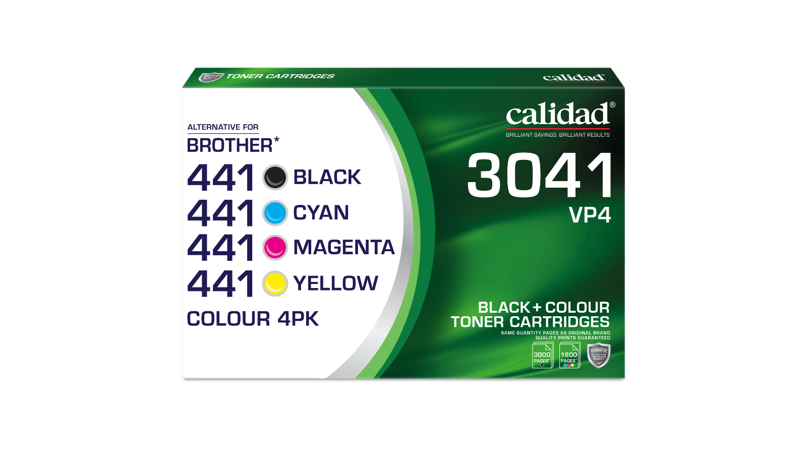 Calidad Brother TN-441 BCMY Pack of 4 Laser Toner Cartridge