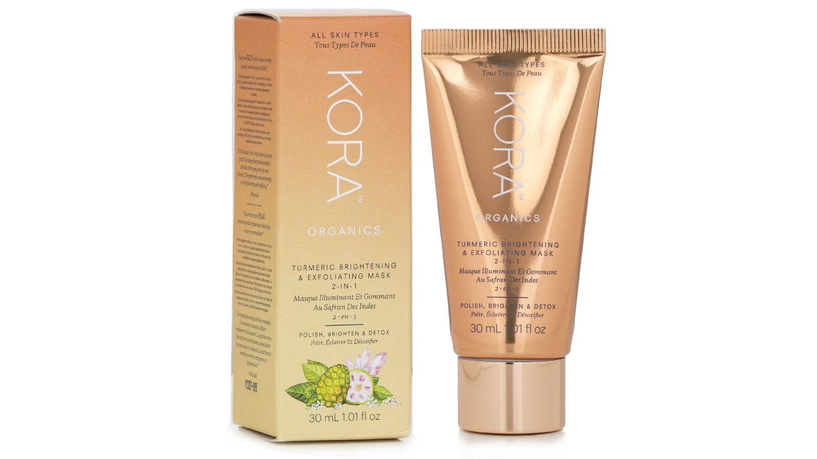 Kora Organics Turmeric Brightening and Exfoliating Mask - 30ml/1.01oz