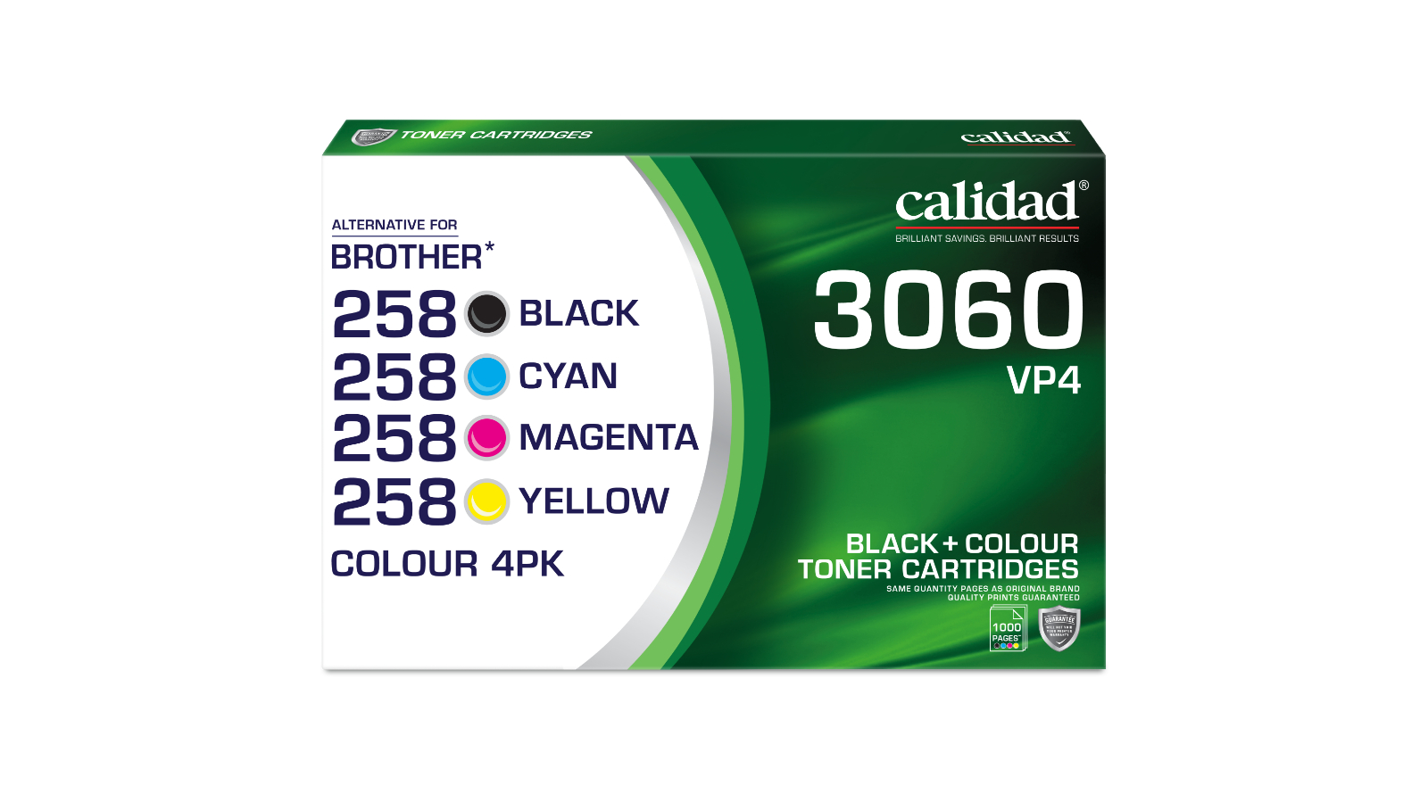 Calidad Brother TN-258 BCMY Laser Toner Cartridge