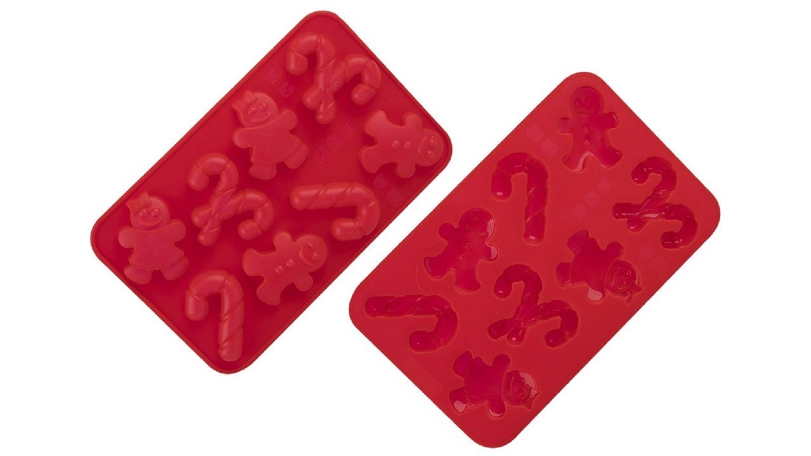 Daily Bake Silicone Chocolate Moulds Set of 2 - Gingerbread & Candy Cane