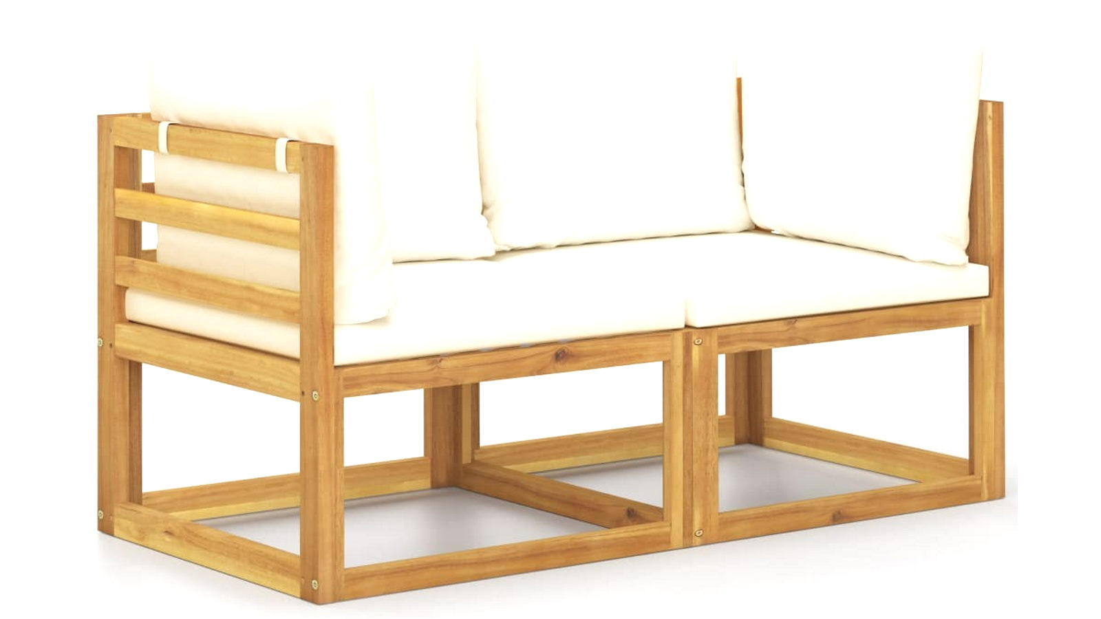 vidaXL 2-seater Garden Bench with Cream White Cushions