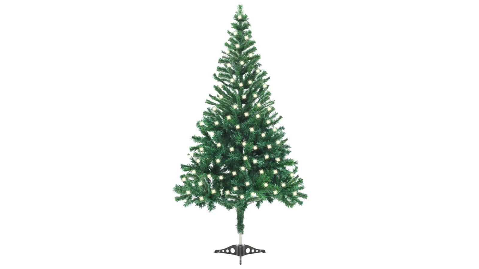 vidaXL Artificial Green Pre-lit Christmas Tree with 230 Branches and Stand - 120cm