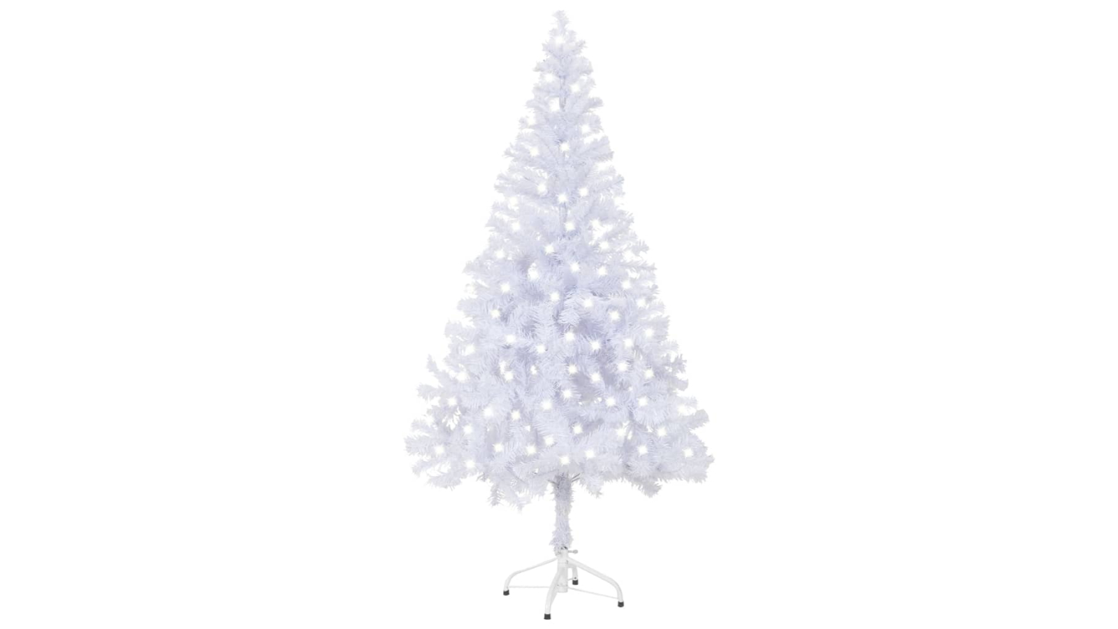 vidaXL Artificial White Pre-lit Christmas Tree with 230 Branches and Stand - 120cm