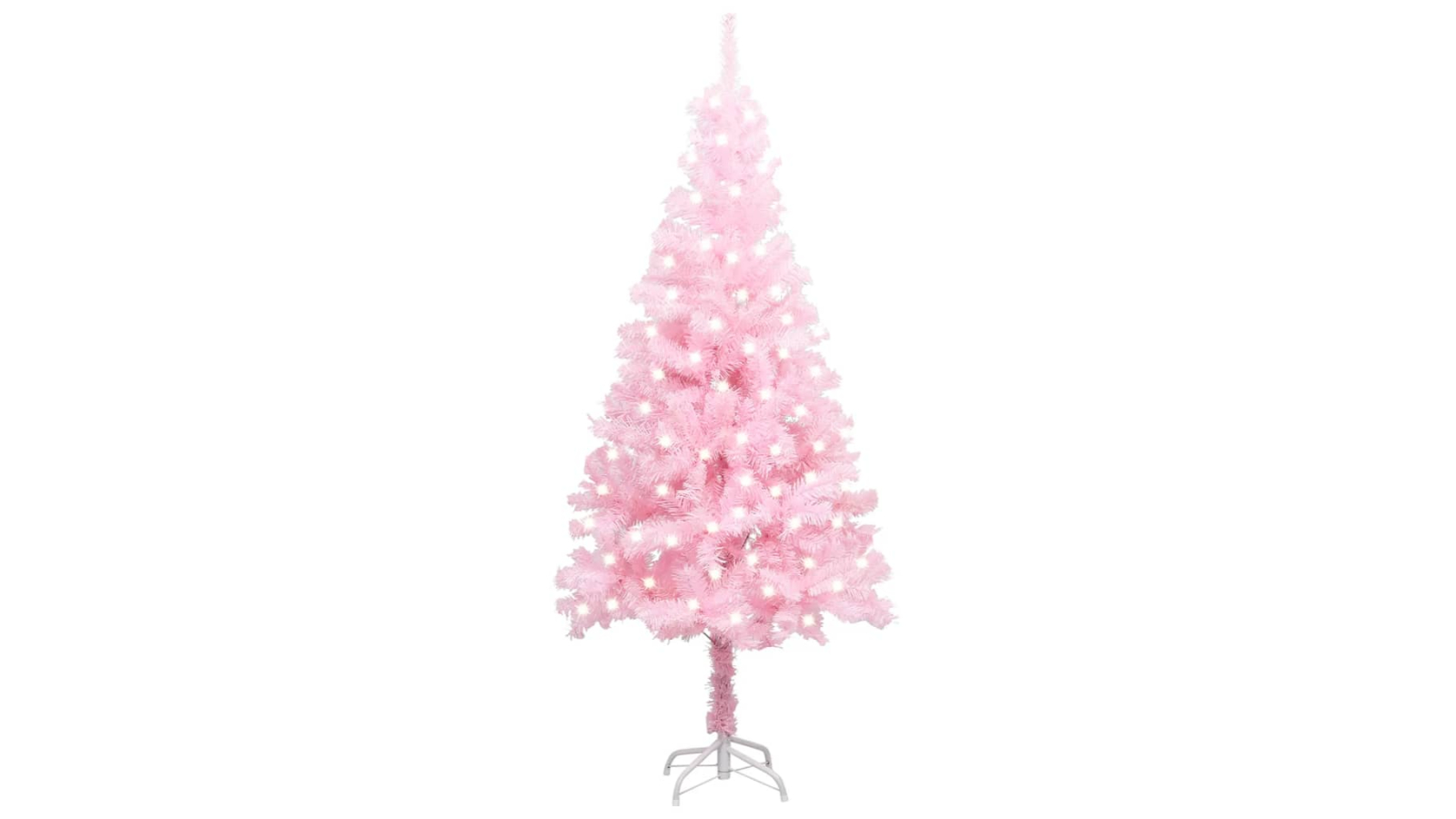 vidaXL PVC Artificial Pre-lit Pink Christmas Tree with Stand - 120cm