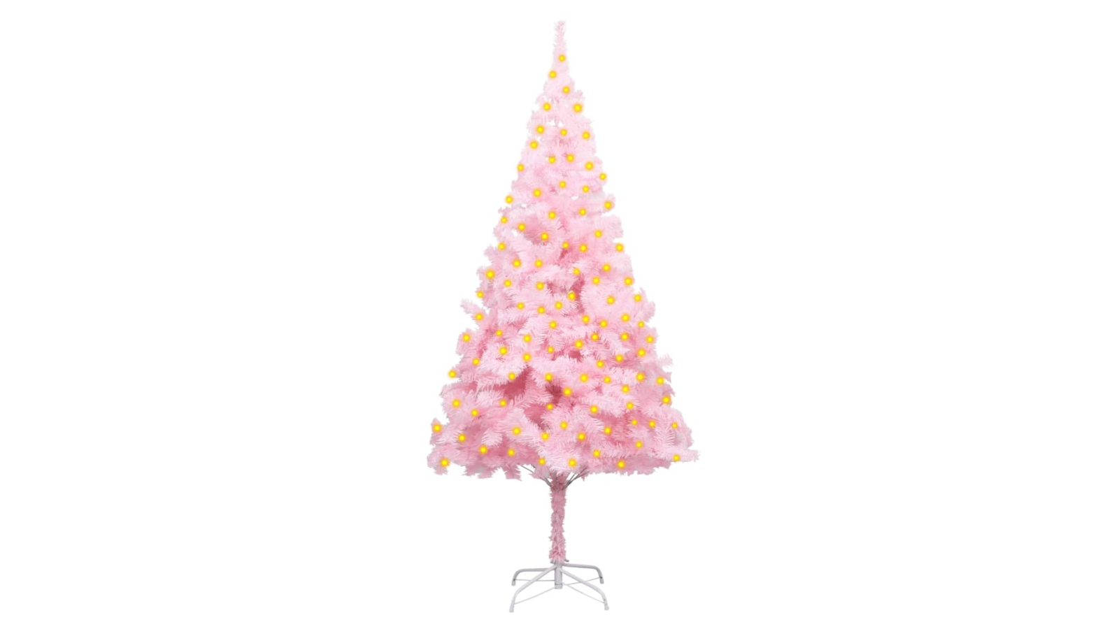 vidaXL PVC Artificial Pre-lit Pink Christmas Tree with Stand - 180cm