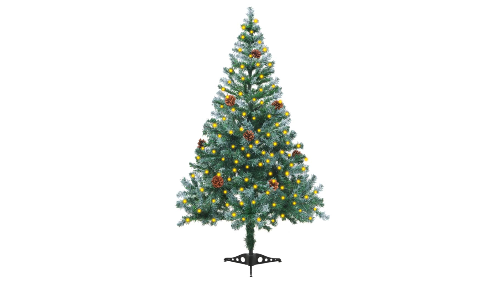 vidaXL Frosted Pre-lit Christmas Tree with Pinecones - 150cm