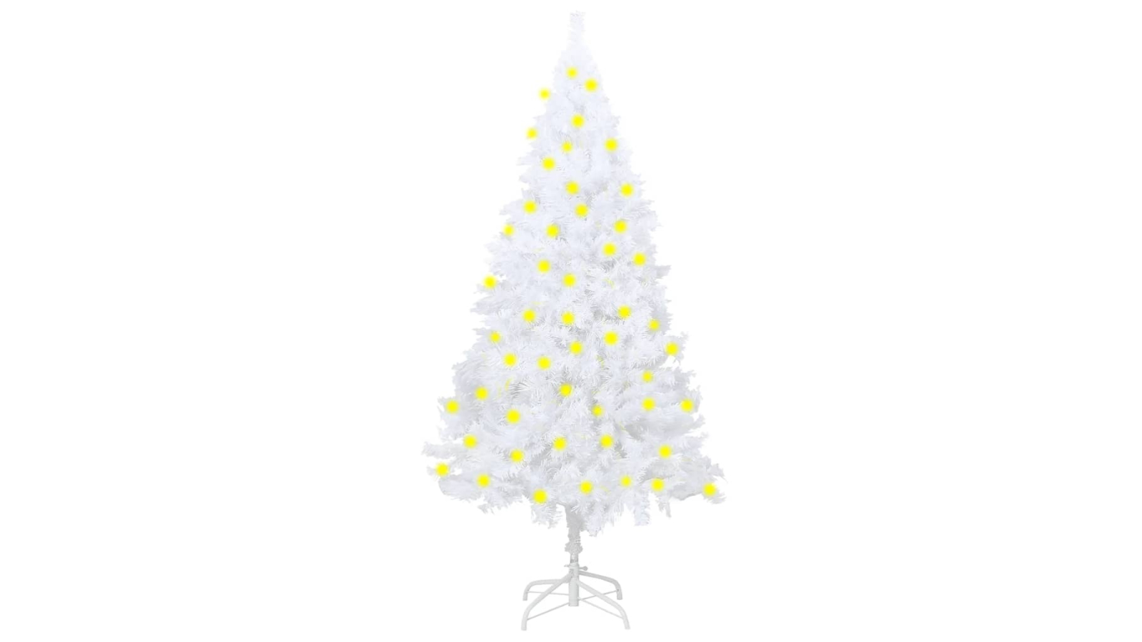 vidaXL White Artificial Pre-lit Christmas Tree with Thick Branches - 150cm