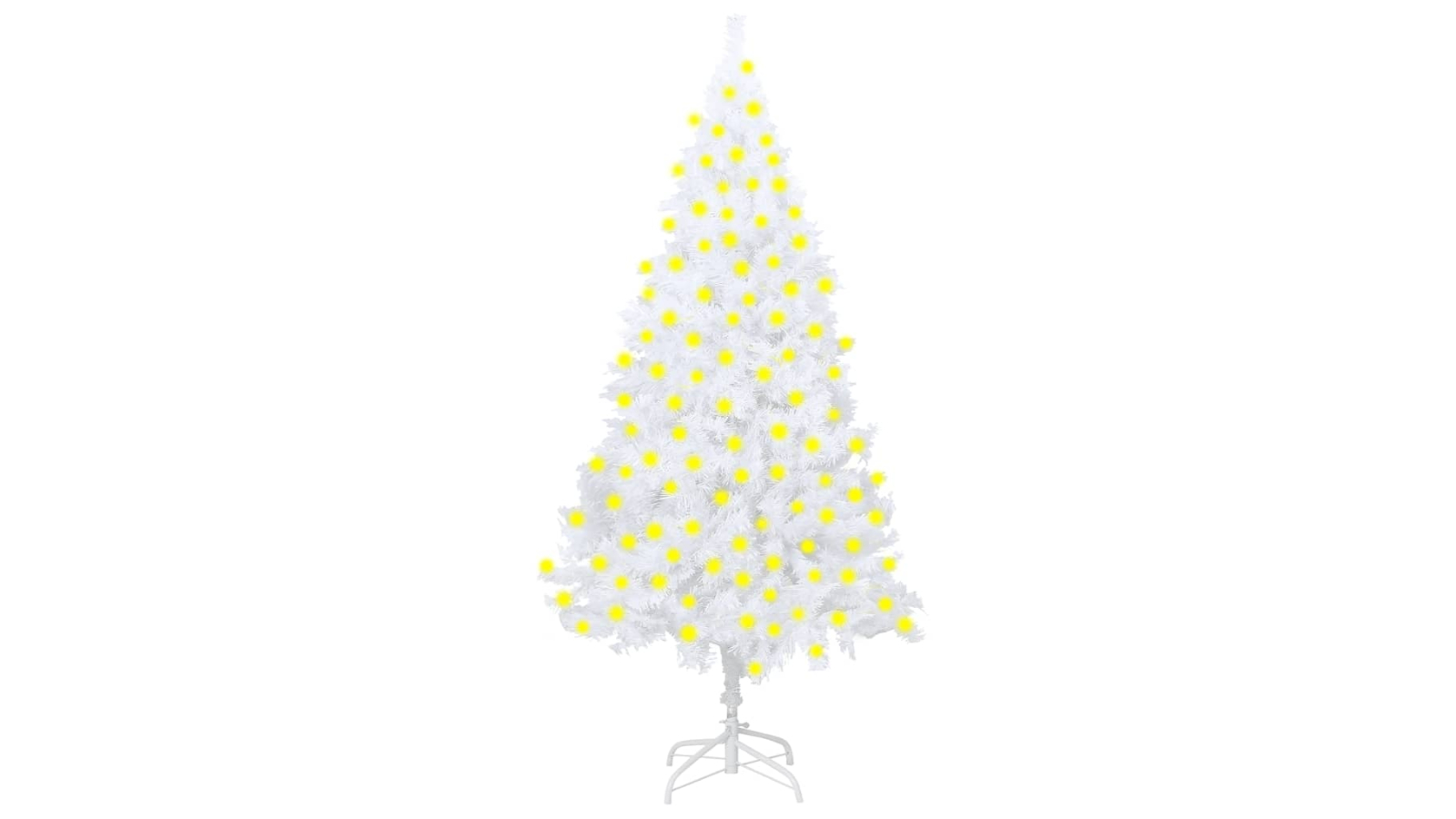 vidaXL White Artificial Pre-lit Christmas Tree with Thick Branches - 210cm