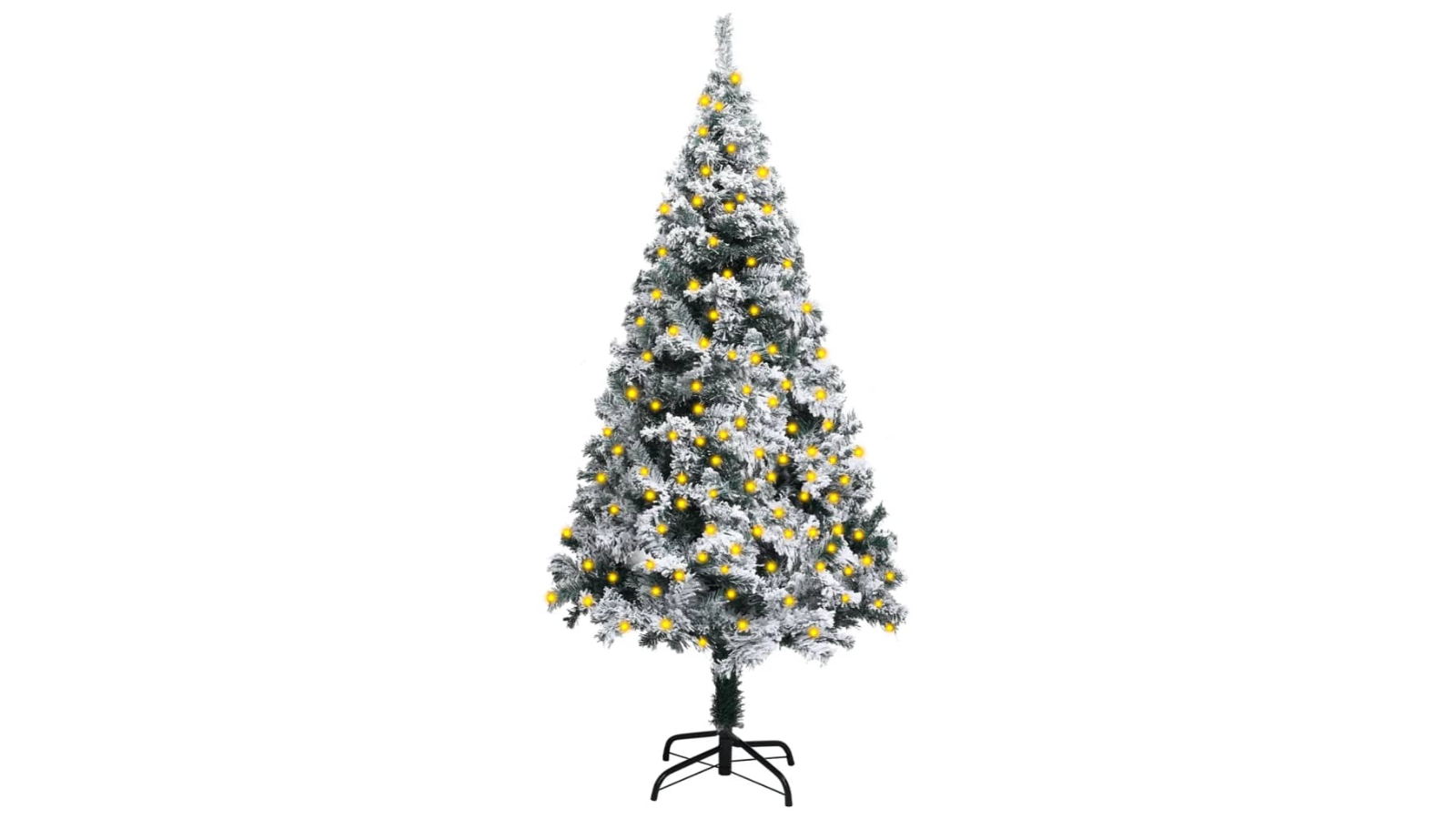 vidaXL Green Artificial Pre-lit Christmas Tree with Flocked Snow