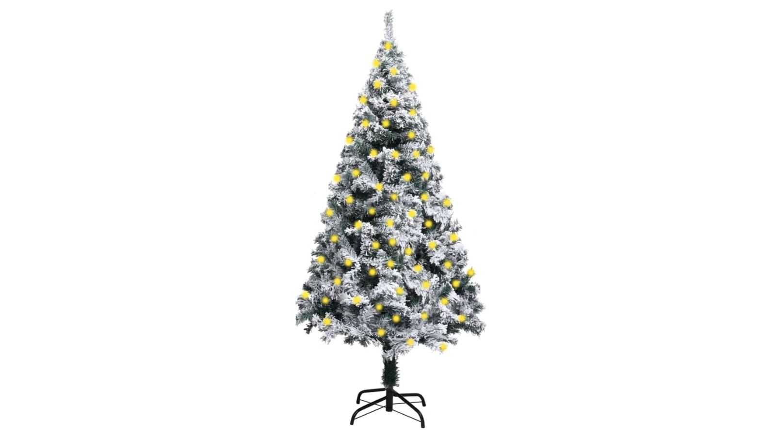 vidaXL Green Artificial Pre-lit Christmas Tree with Flocked Snow - 180cm