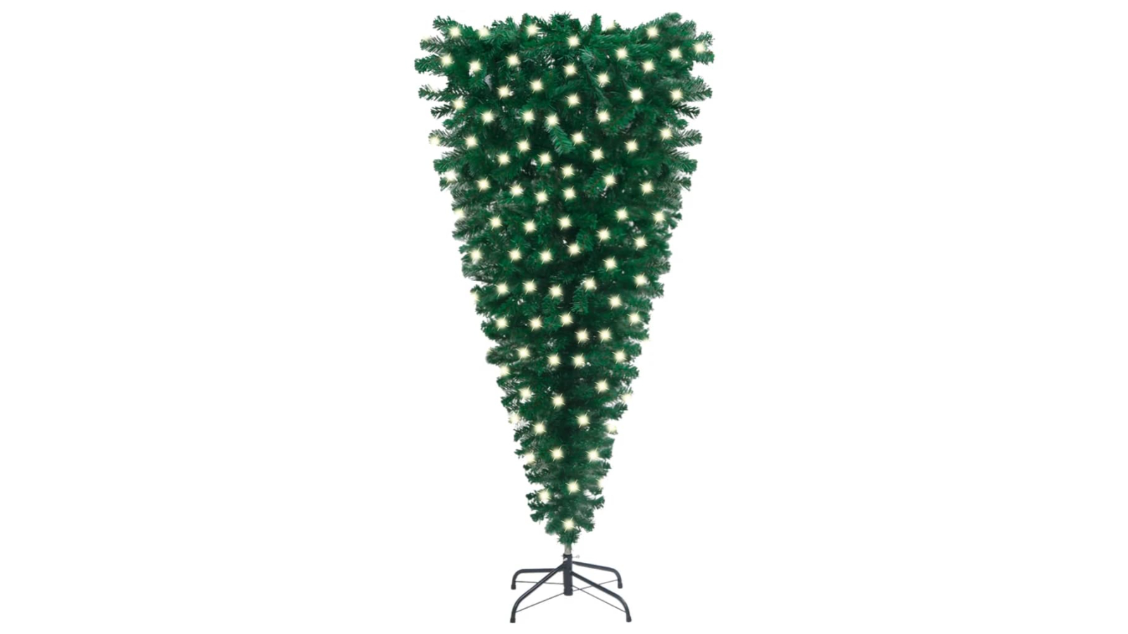 vidaXL Upside-down Green Artificial Pre-lit Christmas Tree - 180cm
