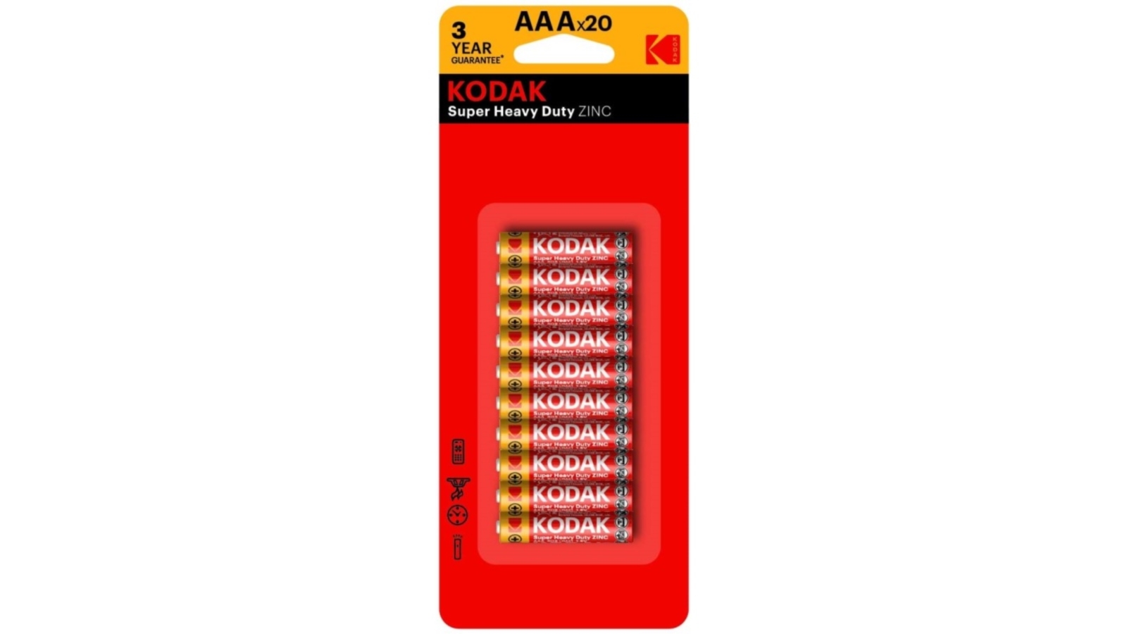 Kodak Super Heavy Duty AAA Zinc Battery - 20 Pack