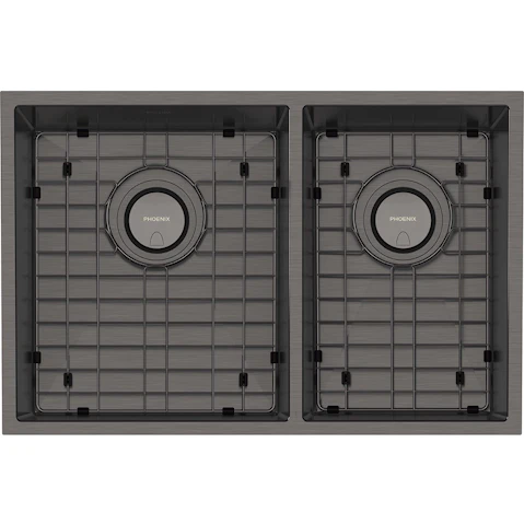 Phoenix 4000 Series 1 and 3/4 Left Hand Bowl Sink - Brushed Black