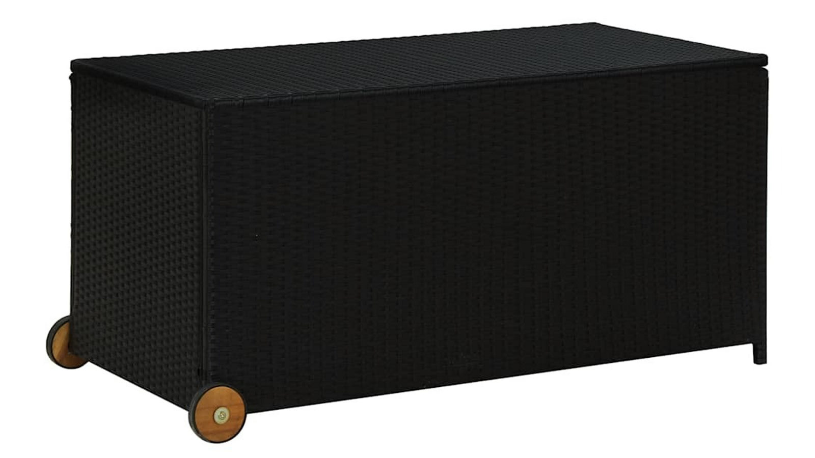 vidaXL 120 x 65 x 61cm Poly Rattan Garden Storage Box - Black