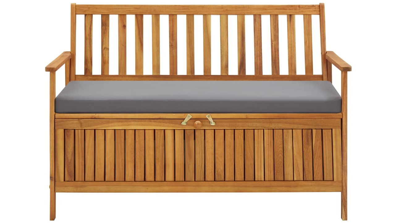 vidaXL Solid Acacia Wood Garden Storage Bench