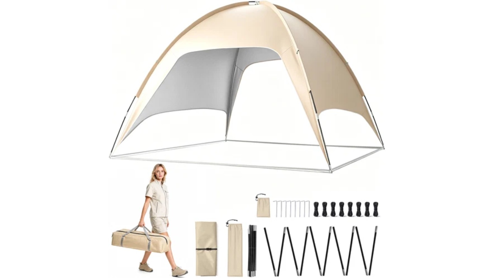 Advwin 8-10 People Waterproof Beach Tent with Side Wall