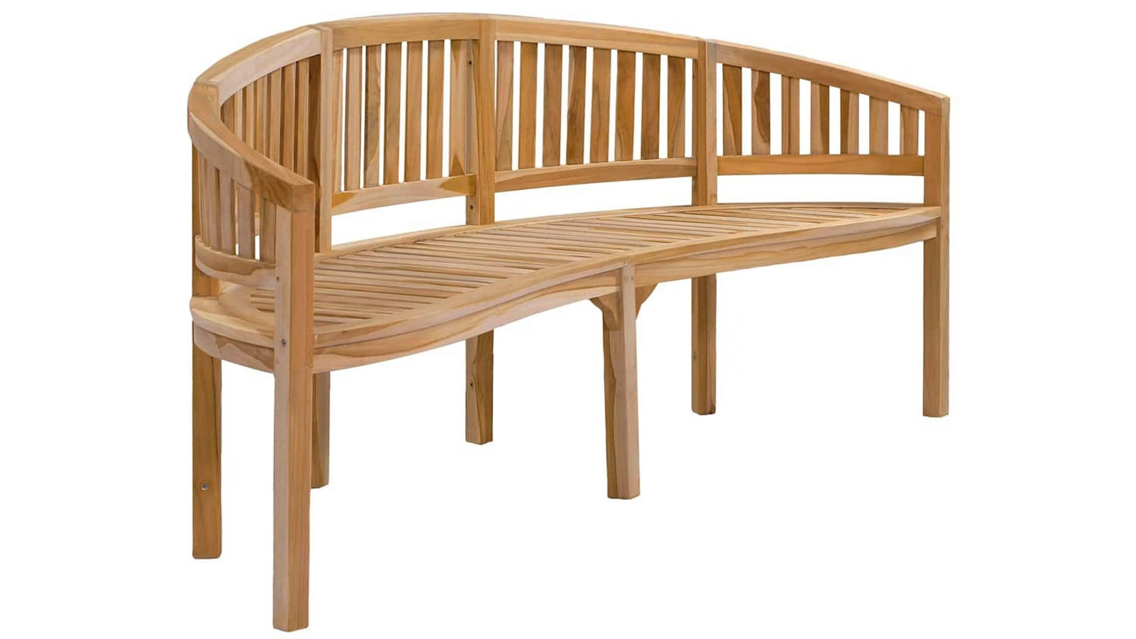 vidaXL 200cm Solid Teak Wood Banana Bench