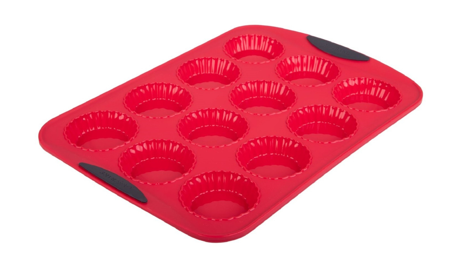 Daily Bake 12 Cup Red Silicone Mini Quiche Pan