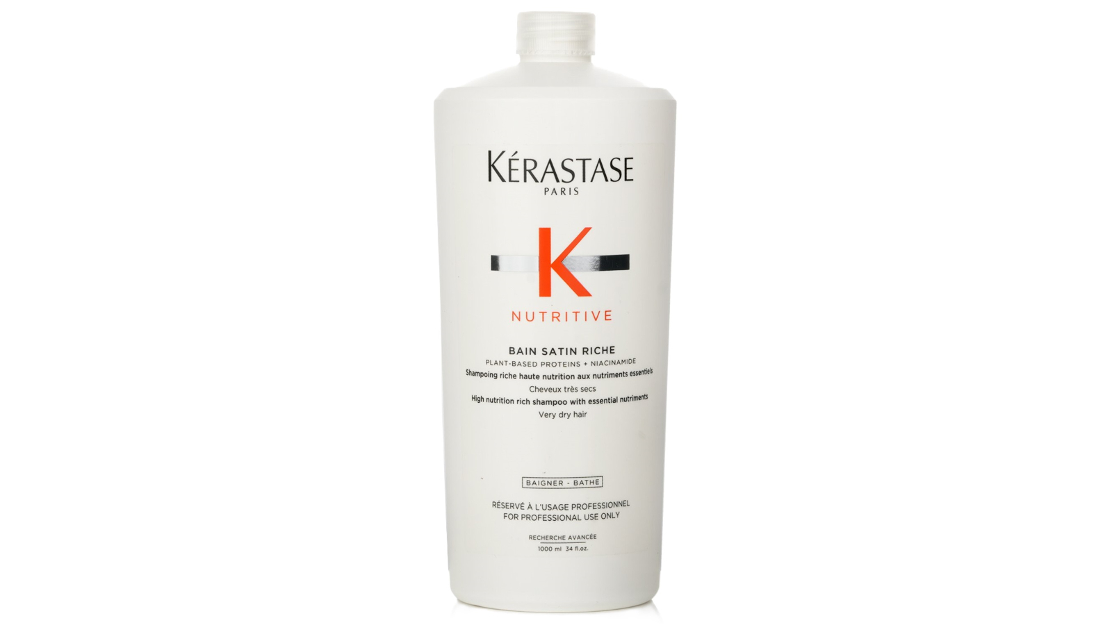 Kerastase Nutritive Bain Satin Riche High Nutrition Rich Shampoo with Essential Nutriments (Very Dry Hair) - 1000ml/34oz