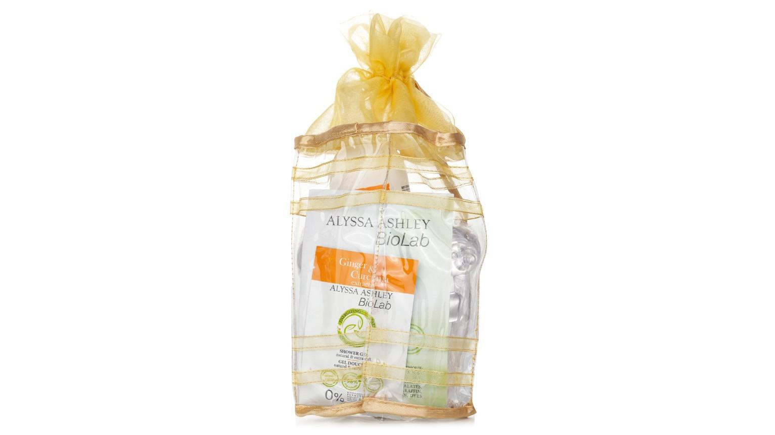 Alyssa Ashley 3 Piece Biolab Ginger and Curcuma Extract Body Lotion + Shower Gel + Massager