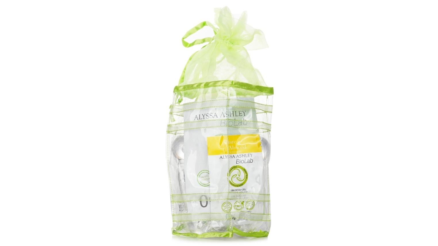 Alyssa Ashley 3 Piece Biolab Tiare and Almond Body Lotion + Shower Gel + Massager