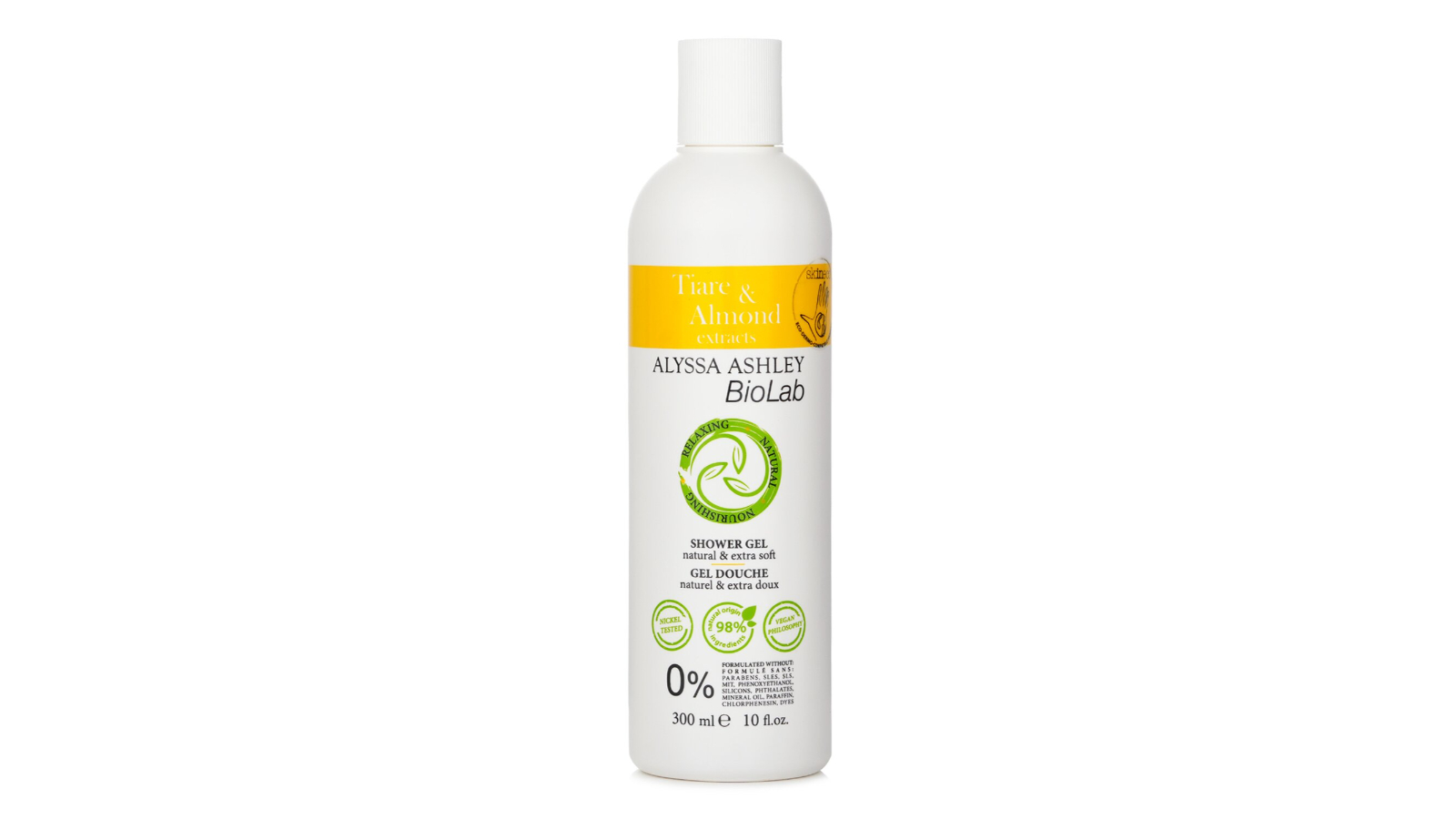 Alyssa Ashley Biolab Tiarè and Almond Shower Gel - 300ml/10oz