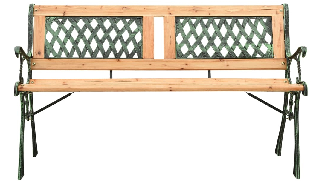 vidaXL Cast Iron and Solid Firwood Garden Bench - 122cm