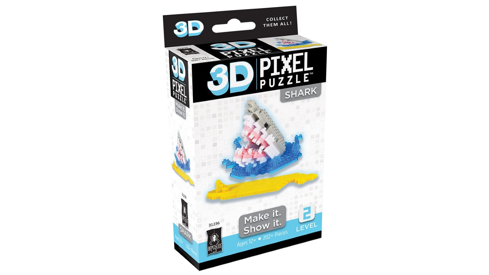 Bepuzzled 3D Pixel Puzzle - Shark