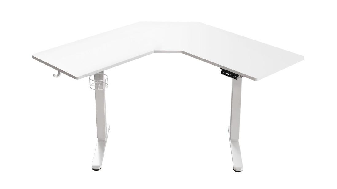 Adjustable L Shaped Standing Corner Desk - White