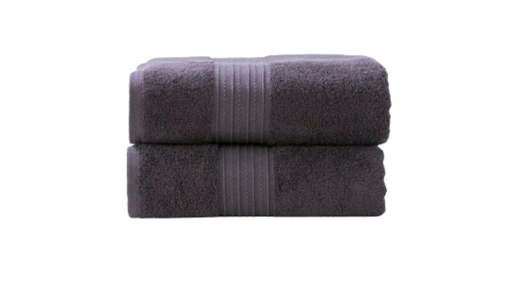 Renee Taylor Pack of 2 Brentwood 650gsm Low Twist Bath Towel - Carbon