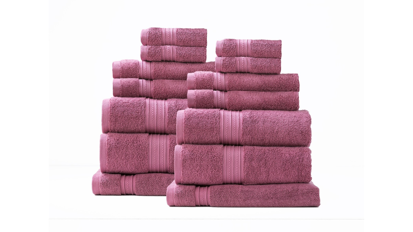 Renee Taylor 14 Piece Brentwood 650gsm Low Twist Towel - Rosebud
