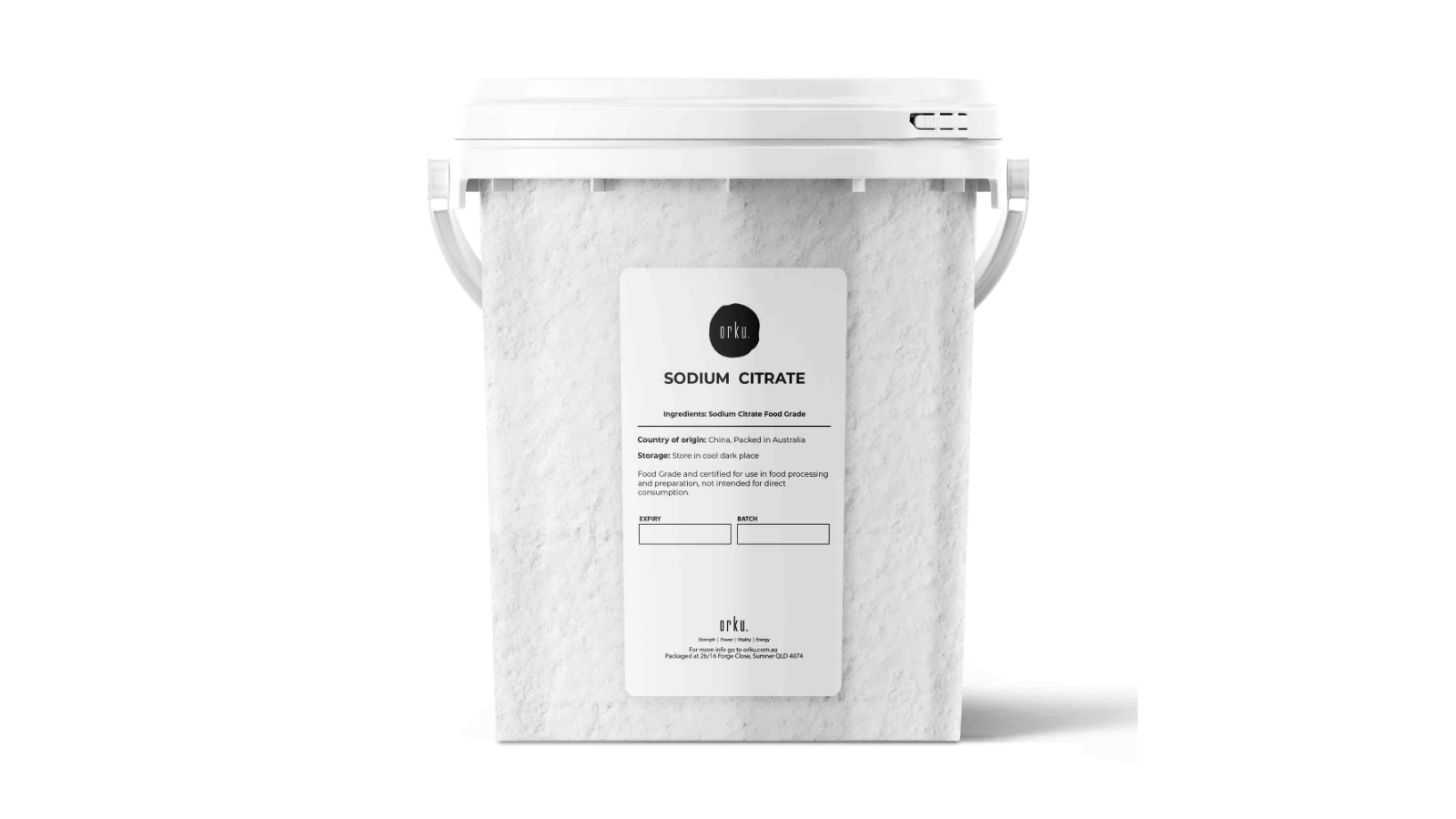 Orku Food Grade Sodium Citrate Preservative Powder Tub - 1.3kg 