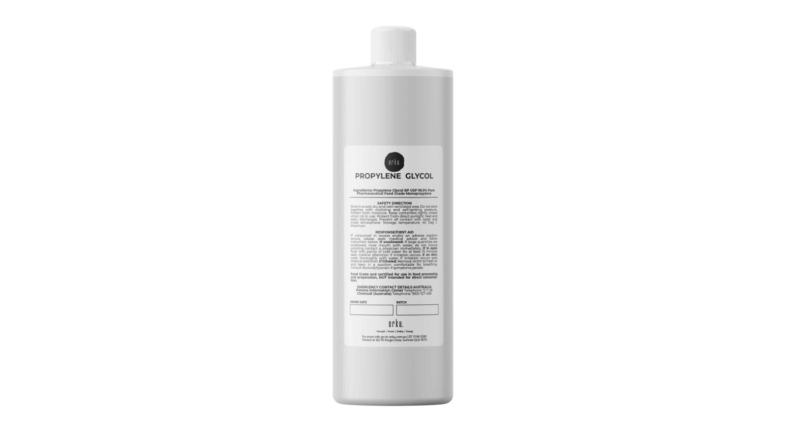 Orku Pure Pharmaceutical Propylene Glycol Monopropylene - 250ml 
